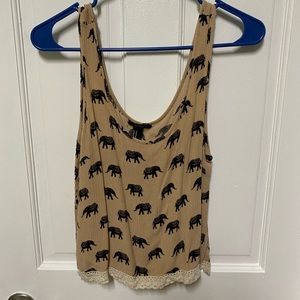 Summer tank top with lace border